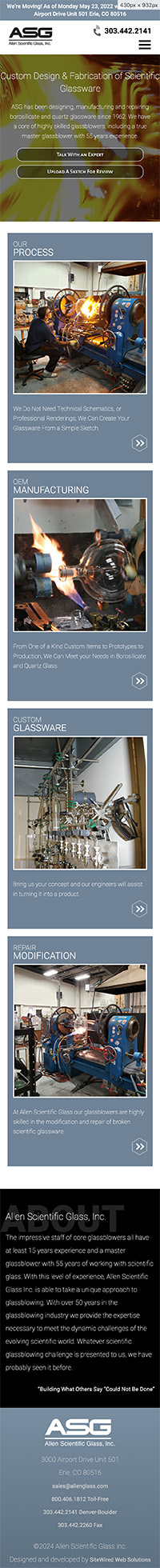 Allen Scientific Glass Web Design