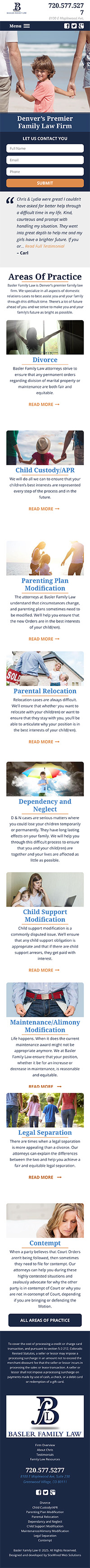 Basler Family Lawyer Web Design